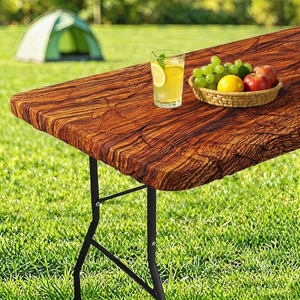 ARTSGOO Rectangle Fitted Table Cover, Waterproof Elastic Fitted Table Cloth for 6 Foot Rectangular Folding Tables, Wipeable Reusable Tablecloth for Outdoor, Indoor, Camping, Party, Picnic 60" x 30"