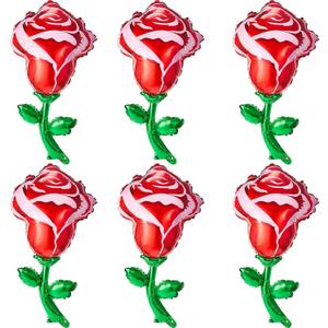 Gejoy 6 Pcs 37 Inch Red Rose Foil Balloons Giant Rose Balloons Flower Shaped Party Supplies for Romantic Special Night Mother Day Wedding Birthday Baby Shower Graduation Valentines Day Decor Gejoy 6 Pcs 37 Inch Red Rose Foil Balloons Giant Rose Balloons Flower Shaped Party Supplies for Romantic Special Night Mother Day Wedding Birthday Baby Shower Graduation Valentines Day Decor