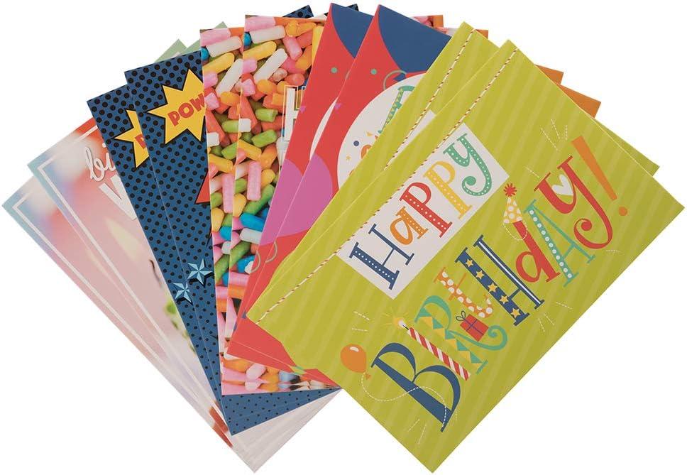 JAM Paper Assorted Birthday Cards & Matchings Envelope Set - 4 x 6 - Happy Birthday - 10 Cards/Pack