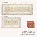 FRESHMINT Floral Checkerboard Anti-Fatigue Kitchen Mat Set of 2, Cushioned Foam Kitchen Mats for Floor, Waterproof Non Slip Comfort Mat, Modern Kitchen Rug for Kitchen Decor, Sink, Khaki Tan