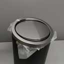 Mbillion Small  Can with Swing Lid 2.4 Gallons/9 Liter, Mini  Can with lid, Stainless Steel Cylindrical Garbage Can for Home and Office Bathroom Bedroom, for Ground and Desktop(Black)