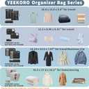 Vacuum Bags for Travel, Professional IP67 Reusable Vacuum Compression Bags for Travel Suitcases and Backpack, Durable Space Saver Bag (Blue,No Pump)