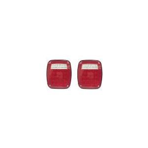 2PC Universal Truck/Trailer Tail Lights – DOT Approved Red & Clear Stop/Tail/Turn Signal Lights (Model HTL-T101) – 12V, 3-Stud Mount, Easy Installation