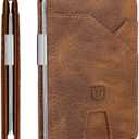 Slim Wallet for Men, Christmas Stocking Stuffers Gifts for Men Him, White Elephant Gifts for Adults Husband Boyfriend, RFID Blocking Minimalist Wallet for Men with Money Clip, Credit Card Holder (Crazy Horse Brown)