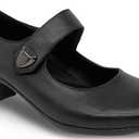 Hodrmios Women’s Low Heel Pumps, Comfortable Slip-Ons Casual Work Office Round Toe Dressy Shoes Black 8