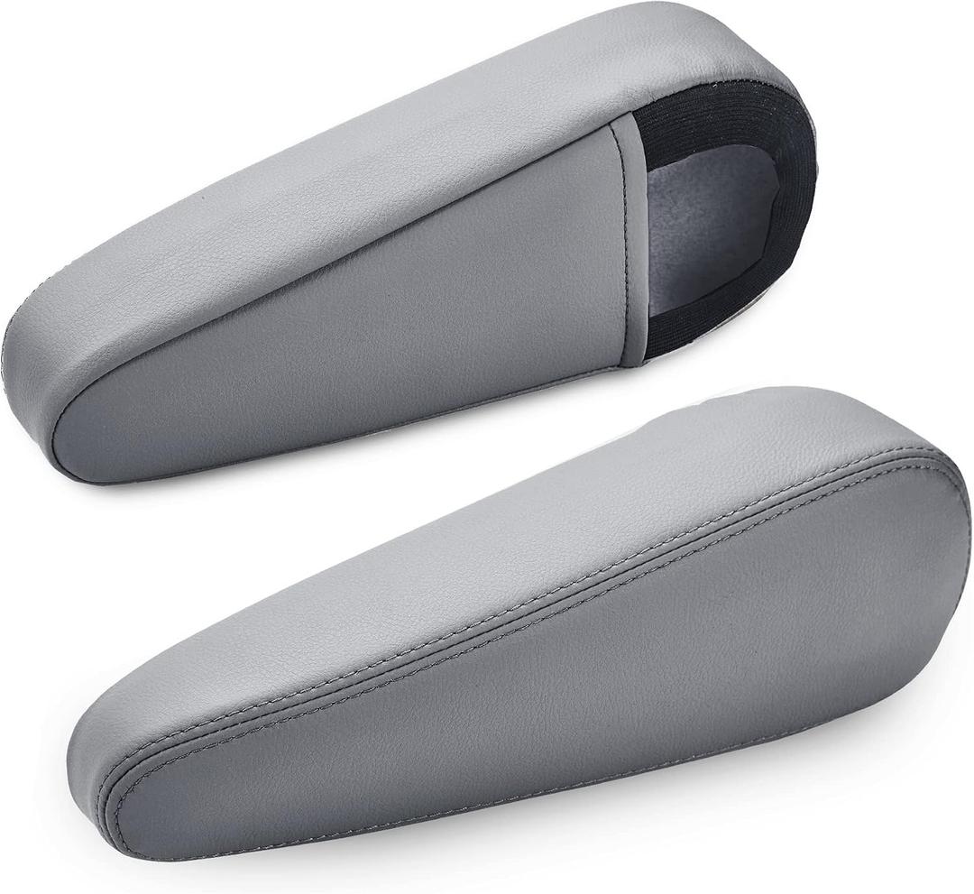 KBH Car Seat Armrest Cover for Lexus GX470 2003 2004 2005 2006 2007 2008 2009, Arm Rest Protector with Elastic Opening, Vinyl Leather Interior Accessories, 1 Pair, Dark Gray