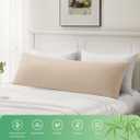 Body Pillowcase, Cooling Viscose from Bamboo Pillow Cover with Zipper Closure, Soft Moisture-Wicking for Hot Sleepers, Hair and Skin-Friendly, Light Khaki, 1 Pack