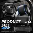 carleef 2PCS Upgrade Headrest Covers for Cars with Storage Pocket,Anti-Stain Leather Car Headrest Cover as Back Seat Organizer for Protection & Decoration,All Season Head Rest Cover for Car