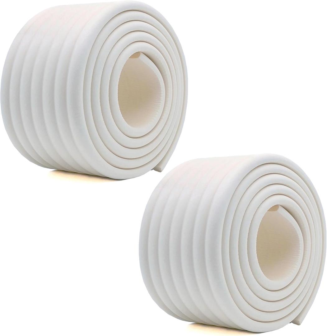 M2cbridge Multifunctional Edge and Corner Guard Coverage Baby Safety Bumper DIY 6.5 Ft (Rice White (6.5ft x 2))