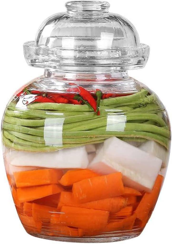 2.5 Liter Pickle Jar Glass Jar with Lid, Fermentation Kit with Water Seal Airlock Lid, Canning Jar for Pickles, Kimchi, Sauerkraut, Kombucha, Paocai