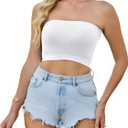 4 Pieces Tube Top Strapless Tops for Women Summer Bandeau Basic Crop Tops Sleeveless Shirt (S)