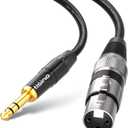 Tisino Female XLR to 1/4'' TRS Microphone Cable, 6.35mm Stereo Jack to 3-pin XLR Female Balanced Interconnect Micphone Cable - 6.6FT