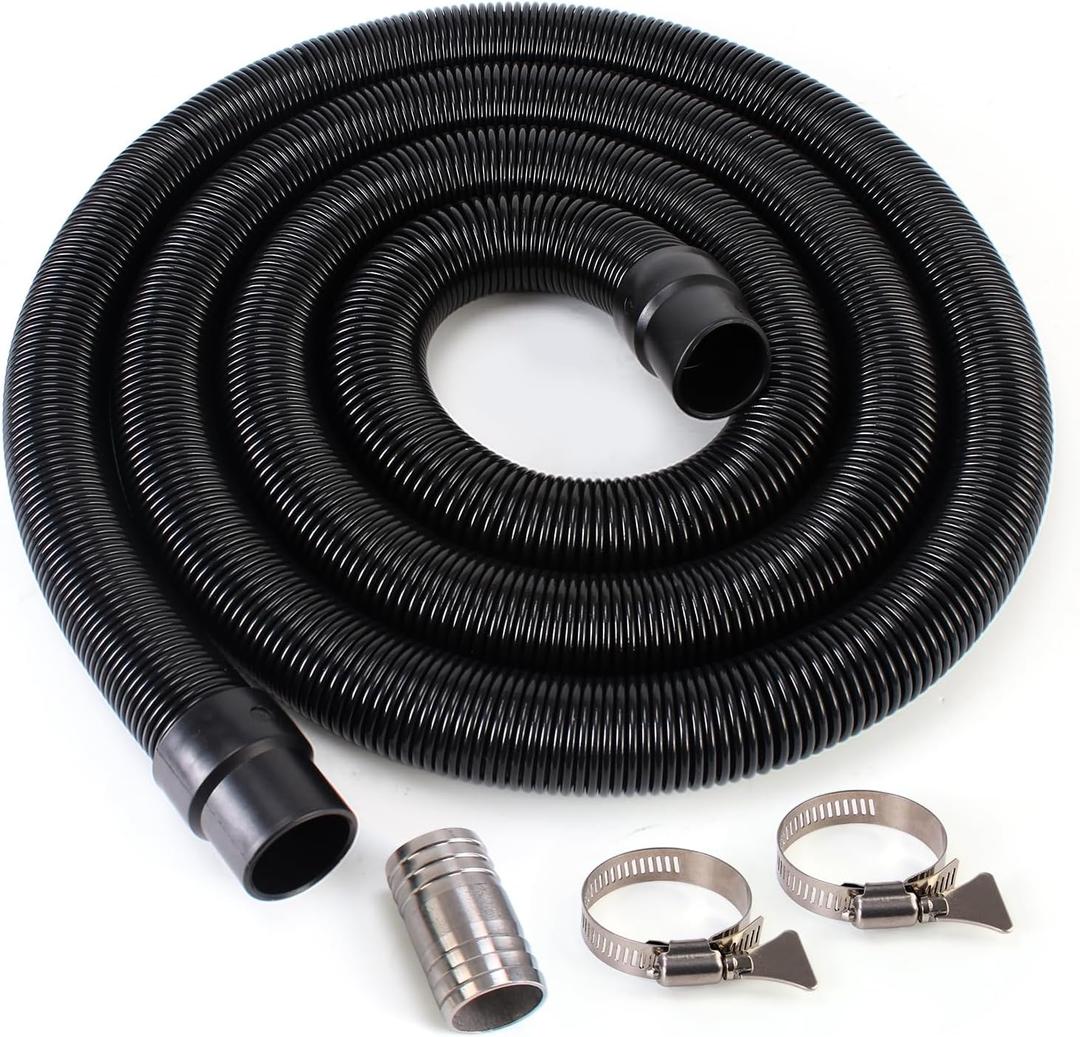 70424 28 FT Retractable RV Sewer Hose - 9FT When Collapsed, 1" Inner Diameter, Black - Compatible with Sani-Con Macerator Pumps (Not for Turbo Models) with Quick-Connect Fittings