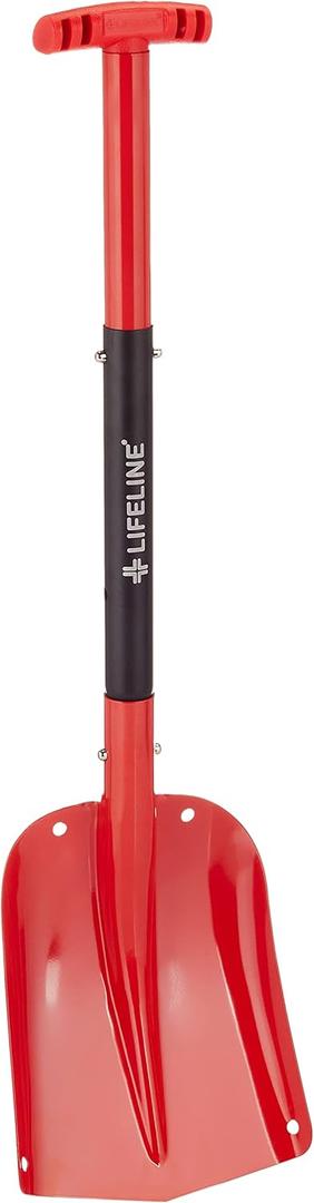 Lifeline Aluminum Sport Utility Shovel, 3 Piece Collapsible Design, Perfect Snow Shovel for Car, Camping and Other Outdoor Activities, Red