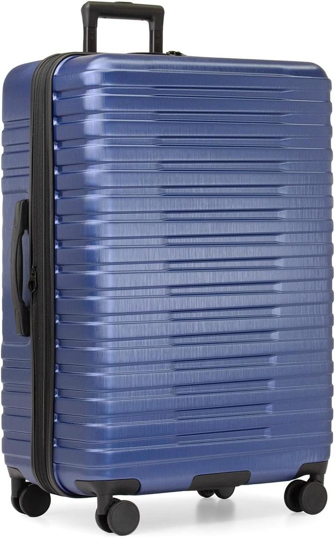 U.S. Traveler Boren Expandable Hardside Rugged Travel Luggage with 8 Spinner Wheels, Navy, Checked-Large 30-Inch, Checked-large 30-inch, No Usb Port