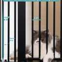 No Pawblems 55" Extra Tall Pet Gate for Cat/Dog, 29-40" Wide Auto Close Tall Dog Gate for Doorways/Hallways, 1.37" Ultra Narrow Spacing, NO Drilling Pressure Mounted, Black
