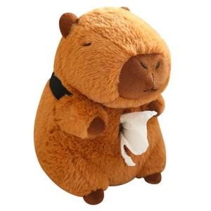 Cute Tissue Holder Box Plush Capybara Tissue Holder Hanging Car Tissue Box Cover Napkin Organizer Decorative Paper Storage Case for Car Headrest Armrest