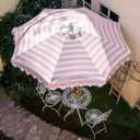 9Ft Elegant Valance Patio Umbrella, Outdoor Umbrellas for Patio with Auto-Tilt and Crank Systerm, Table Umbrella for Outdoors, Poolside,Beach, Backyard