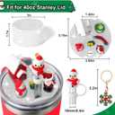 AIERSA Christmas Cup Accessories for Stanley 40 oz- Christmas Straw Topper, Lid Topper Decorations, Silicone Boot, Charms Ornament