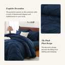 Sheet&Joy King Size Comforter Set, 7-Piece Bed in a Bag, Pintuck Bedding Set for All Season, Includes Comforter, Flat Sheet, Fitted Sheet, Pillowcases and Pillowshams, Navy Blue