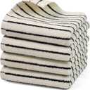 Jacquotha Hand Towels 4 Pack, Cotton Face Towels for Bathroom & Spa Days, Decorative Black Stripes for Kitchen Decor, 14 x 29