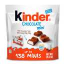 Kinder Chocolate Mini, 29.2 oz Bulk Pack, Up to 138 Minis, Milk Chocolate Bar with Creamy Milky Filling, Individually Wrapped Candy, BBD: AUG 24, 2025