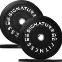 Signature Olympic Bumper Plates Set, 10Lb Weight Plates for Strength Training & Weightlifting, Paris or Set or Set with Barbell, Multiple Options