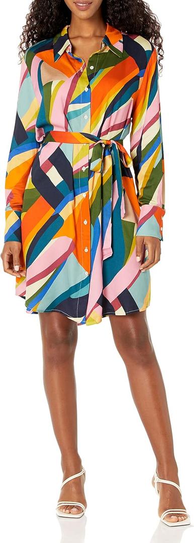 Velvet by Graham & Spencer Women's Ayleen Picasso Print Button Up Dress (M)