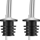 Pack Liquor Pour Spouts Set - Stainless Steel bottle spout and Liquor Pourers Dust Caps Covers, 3 Pieces