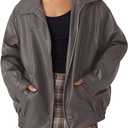Caracilia Leather Jacket for Women Color Grey Size L
