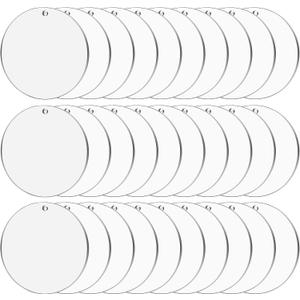 Cludoo 3.5 Inch Acrylic Ornaments Blanks, 30pcs Clear Round Acrylic Ornament Blanks, Acrylic Circle Disc Ornament Blanks with Hole for Vinyl, Christmas Decor, Engraving, Painting, and DIY Crafting
