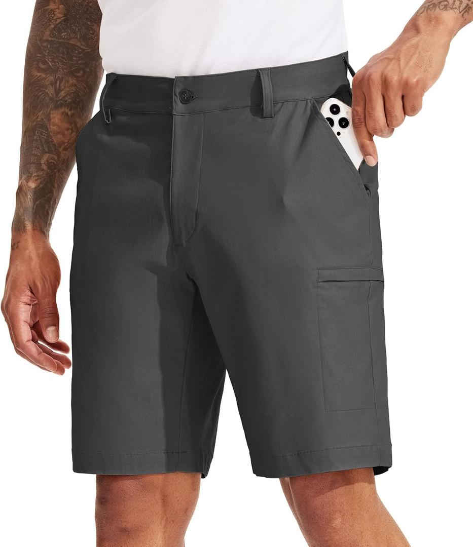 Willit Men's Golf Shorts Hiking Cargo Shorts Athletic Quick Dry Stretch Casual Work Shorts with Pockets 10" (38, Deep Gray)