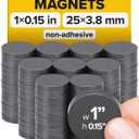 Ultra-Strong Ceramic Round Magnets (1x0.15/25x4mm, 100 pcs) - Heavy Duty Magnets, Non-Corrosive, High Thermal Resistance, Versatile for Home, Office, Workshop, Whiteboard, Fridge and Hobby Use