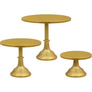 3 Pcs Glod Cake Stand Set  Metal Round 8" 10" 12" Tiered Display Stands Cupcake Dessert Stands for Birthday, Wedding, and Party Decorations, Baby Shower