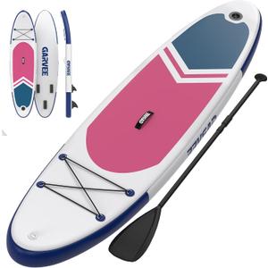 Inflatable Stand Up Paddle Board, 10'6"/11' Paddle Boards with Premium Accessories, Non-Slip EVA Deck, Ultra-Light Carry Bag Pump, SUP for Youth & Adults of All Skill Levels (Rose Red-White)