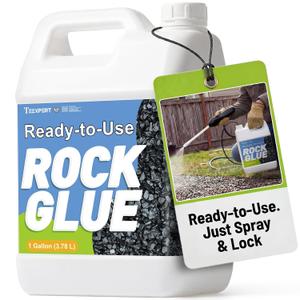 Teexpert Rock Glue for Landscaping: 1 Gallon New 2026 Formula Ready-to-Use Gravel Glue for Pea Gravel, Stones, Pebbles, River Rock Strong Adhesion for Outdoor Landscape, Driveways Edge, Patio, Yard