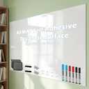 AFMAT Whiteboard for Wall, 8 x 4 ft White Board Sticker, 96 x 48 inches Dry Erase Wallpaper, Peel and Stick Whiteboard Contact Paper Roll for Wall/Table/Doors/Glass/Fridge, 6 Dry Erase Markers