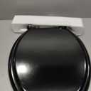 Round Black Slow Close Toilet Seat, Heavy Duty Wood Toilet Seat with Baked Enamel Finish, Support 400 bls, Toilet Lid with Soft Close Zinc Alloy Hinges, Grip-Tight Bumpers, Easy Clean, Quick-Assembly