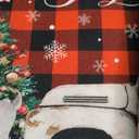 Christmas Rugs for Kitchen Floor, Red Buffalo Plaid Christmas Truck Mats for Kitchen Floor Rubber Non Slip, 2PCS Farmhouse XmasTree Kitchen Mat Cushioned for Room Doorway 15.7"27.5" +15.7"47"