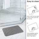 Diatomaceous Earth Shower Mat, Stone Bath Mat, Nonslip Super Absorbent Fast-Drying Hard Bath Mat for Bathroom Shower Floor, 24 x 16 inch, Grey Wave Design