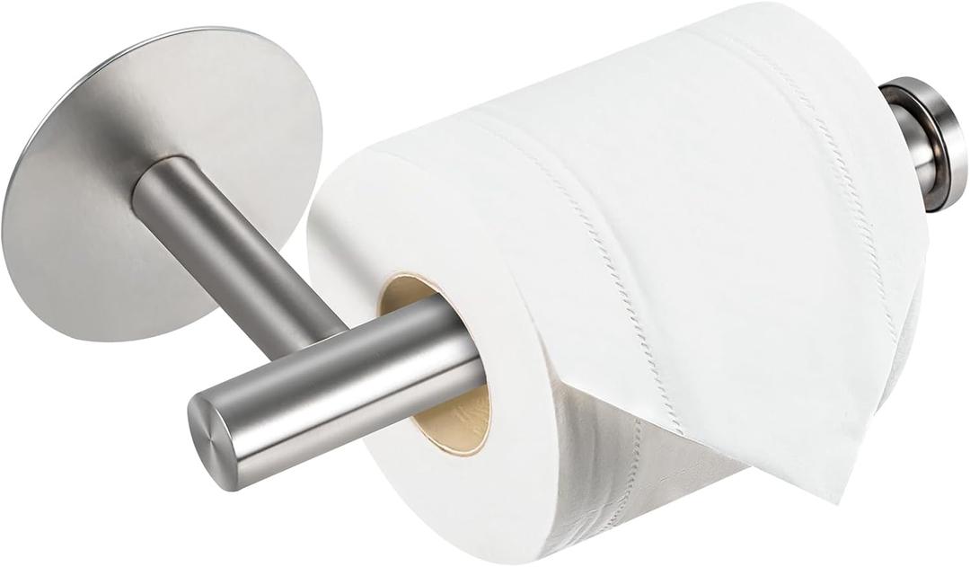Yagoo Self Adhesive Toilet Paper Holder, SUS304 Stainless Steel Rustproof Toilet Roll Holder No Drilling Adhesive Toilet Tissue Holder for Bathroom Kitchen (1, Silver)