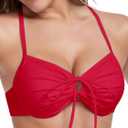 Ocean Blues Front Tie Underwire Molded Cup Bikini Swim Top (M)