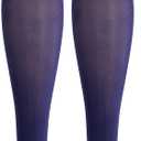 Truform Sheer Compression Stockings, 15-20 mmHg, Women's Knee High Length, Open Toe, 20 Denier, Purple, Large