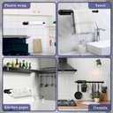 Paper Towel Holder, Self Adhesive or Drilling Paper Towel Holder Under Cabinet, Stainless Steel Black Paper Towel Holders Wall Mount for Kitchen, Bathroom, Sink, Pantry, Fridge