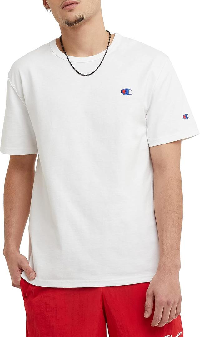 Champion Men's Heritage Tee, Big C Logo (White, S)