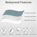 Hansleep Blue Quilt Queen Size - Baroque Ultrasonic All Season Bedspread Queen, Soft Lightweight Coverlet Bedding Set, 3 Pieces (1 Quilt, 2 Pillow Shams)