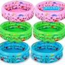 Jerify 5 Pack Kiddie Pool for Toddler 34 x 10 Inch Inflatable Kids Swimming Pool Small Baby Blow up 3 Rings Round Baby Padding Ball Pond for Indoor and Outdoor Water Game Play Center(Animal Style)