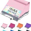 Yens Poly Mailers 12X15.5 100 Pack Light Pink,Strong Self Seal Adhesive Shipping Envelopes Waterproof for Shipping, Mailing, Packaging M5