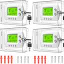 TRJ 4 PCS Thermostat Lock Box with Key, Clear Thermostat Cover with Lock for Thermostat on Wall, Lockable Thermostat Lock Box Cover, AC Lock Box Cover with Key Fit Thermostat 5" H x6.3 W or Smaller