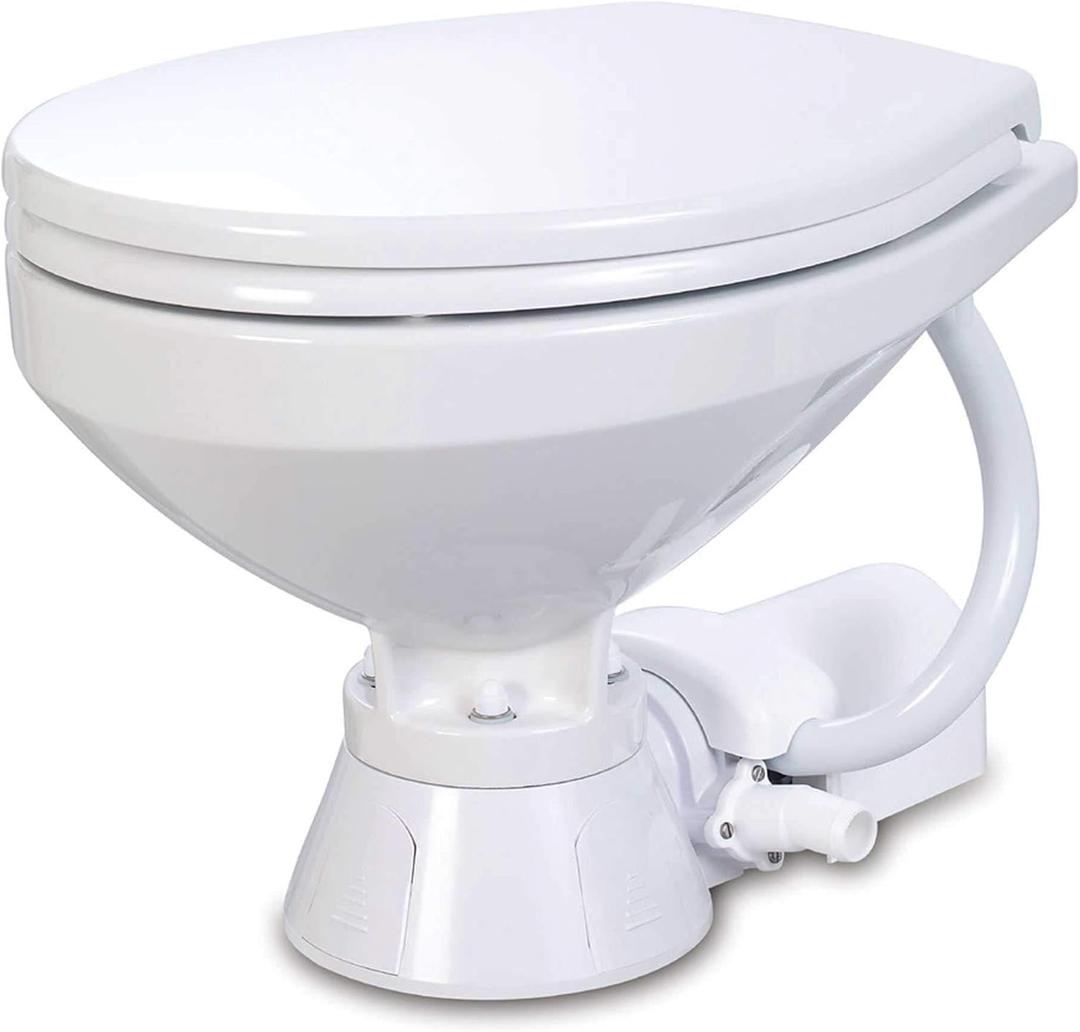 Jabsco 37010 Series, Electric Marine Toilet, Boating Head (Compact Bowl, Standard Seat)